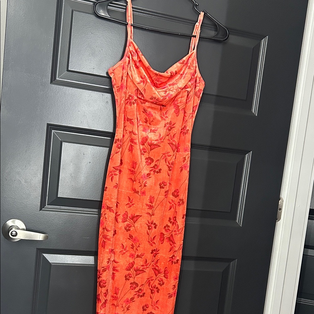 Floral Orange Slip Dress